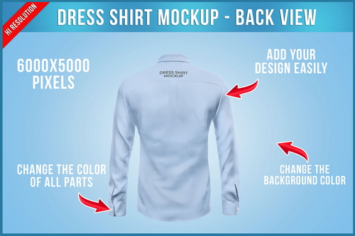 Dress Shirt Mockup - Back View