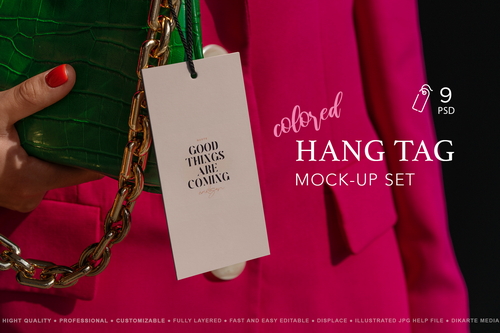 Apparel Tag Mock-Up's Bright Colors