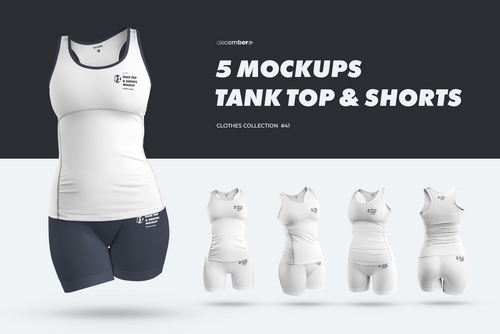 5 Mockups Tank Top and Shorts