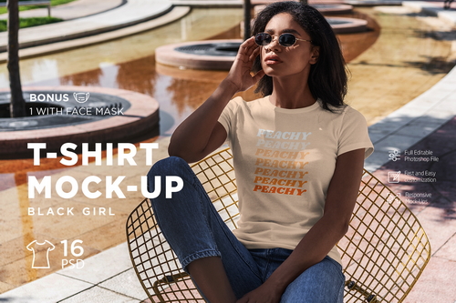 T-Shirt Mock-Up Black Girl