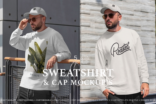 Sweatshirt & Cap Mockups