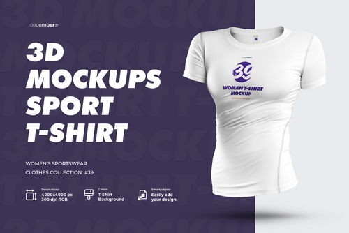 4 Sports 3D Mockup T-Shirt