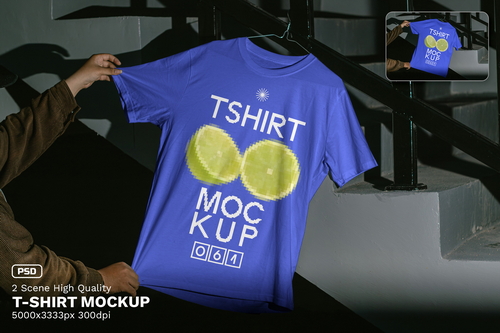 2 Realistic Scene High Quality T-Shirt Mockup - VOL 1