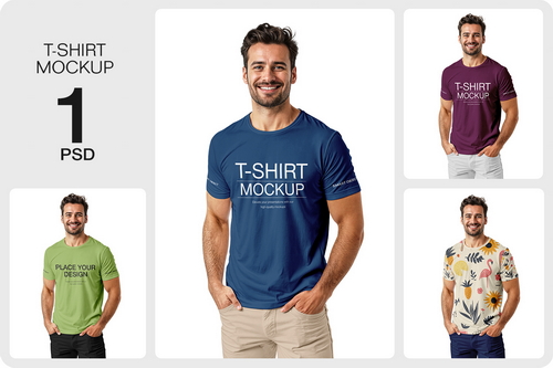 Round Neck T-shirt Mockup