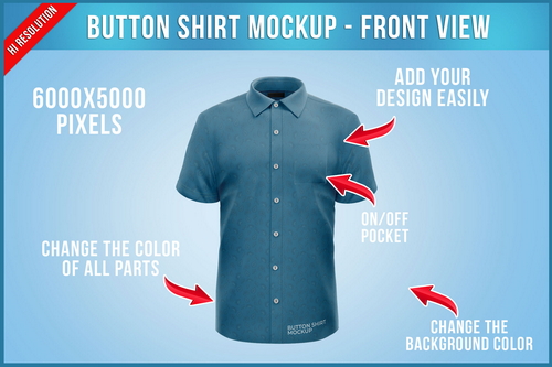 Button Shirt Mockup - Front View