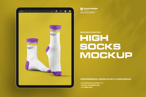 High Socks Mockup &ndash; Procreate Edition for iPad