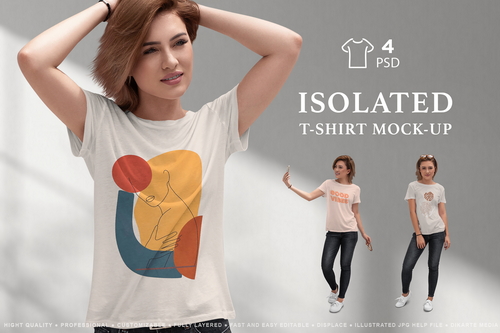 T-Shirt Mock-Up Isolated Girls
