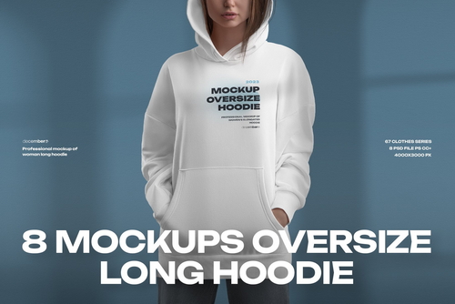 Oversize Long Hoodie Mockup Kit