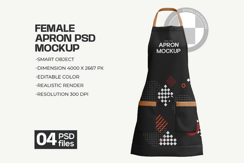 Classy Female Apron Mockup