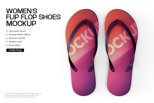 Summer Flip-Flop Sandal Mockup