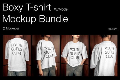 Boxy T-Shirt Mockup (With Model)