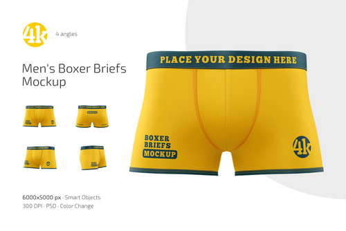 Men&rsquo;s Boxer Briefs Mockup Set