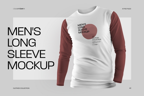 6 Men's Mockups Longsleeve T-Shirt