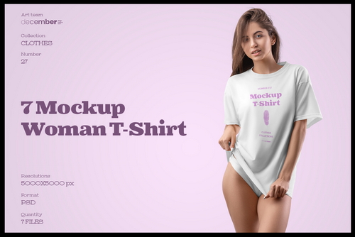 7 Mockups Woman T-Shirt