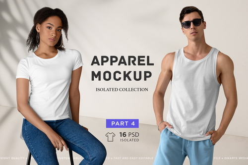 Isolated Apparel MockUps Collection Part 4
