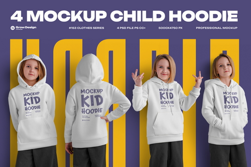Children&rsquo;s Hoodie Mockup &ndash; Vol. 02
