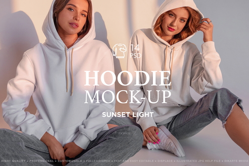 Hoodie Mock-Up's Sunset Lights