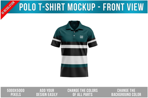 Polo T-Shirt Mockup - Front View