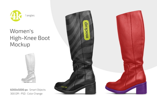 Women&rsquo;s High-Knee Boot Mockup