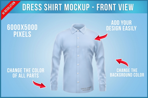 Dress Shirt Mockup - Front View