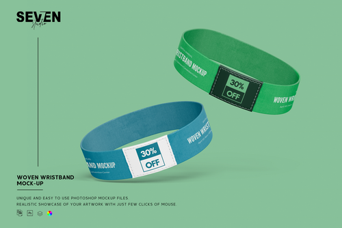 Woven Wristband Mockup Set
