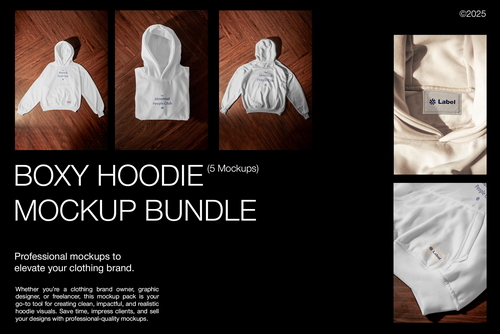 Boxy Hoodie Mockup Bundle