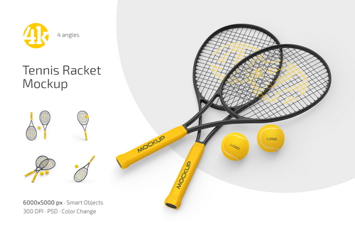 Tennis Racket Mockup Set