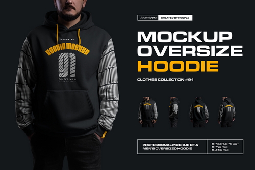 5 Mockups Oversize Hoodie