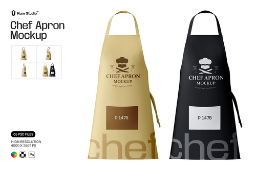 Kitchen Apron PSD Mockup For Chef