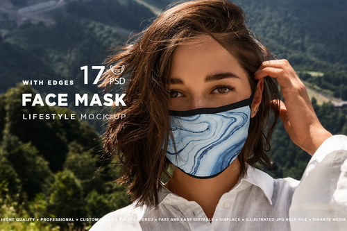 Face Mask Mockup Edges Model