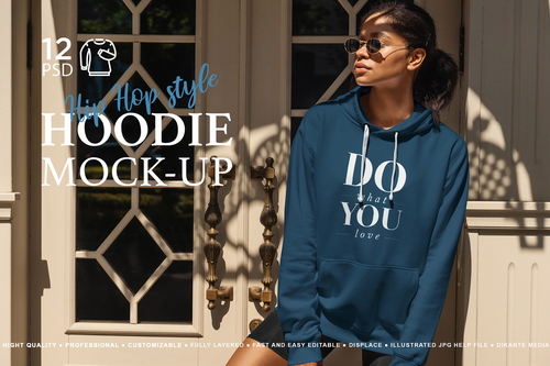 Hoodie Mock-Up Hip Hop Style