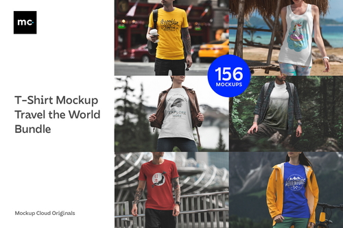 T-Shirt Mockups Travel the World Bundle