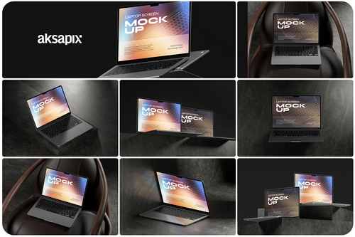 Laptop Screen Macbook Mockup - Bundle