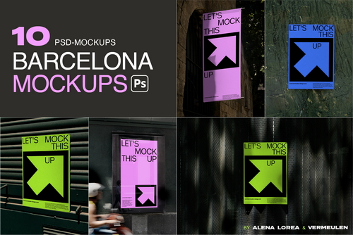 Realistic Billboard & Poster Mockups for Photoshop / BCN01