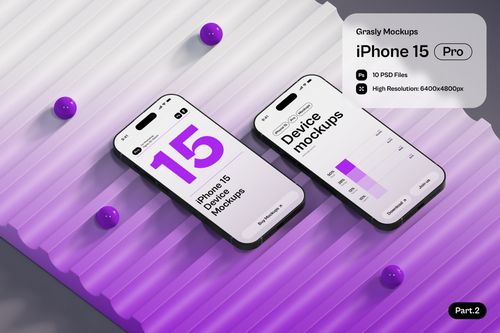 Grasly - iPhone 15 Mockups Part.2