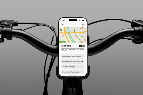 iPhone App Branding Mockup on Bicycle