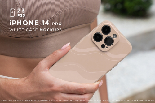 iPhone 14 Pro White Case Mockup's