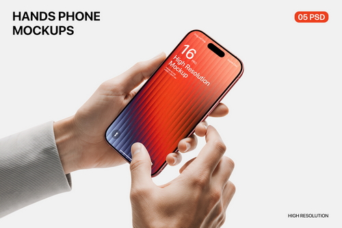 Holding iPhone 16 Pro Max Mockup