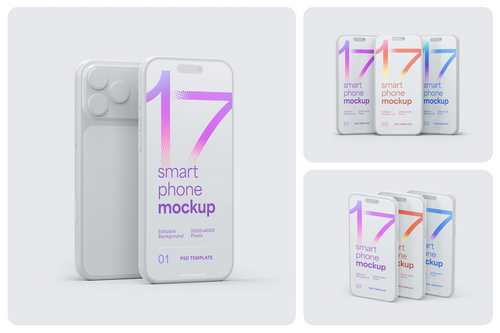 Clay iPhone 17 Pro Mockup Set