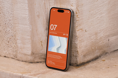 Vintage Stone iPhone Pro Mockup — LUX-07