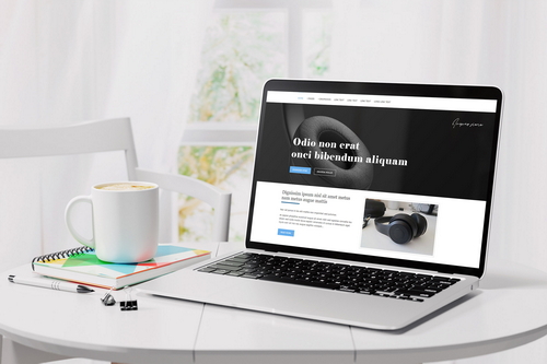 Working Space With Laptop Mockup