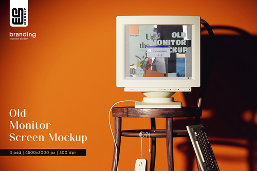 Old Monitor Screen Mockup