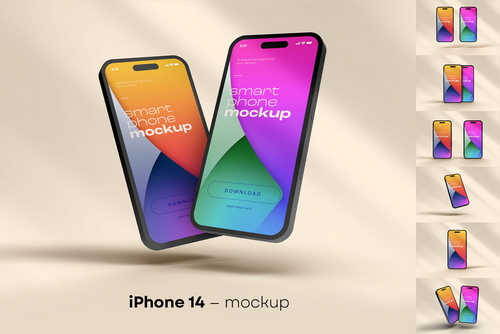 iPhone 14 Pro Clay Mockup Set