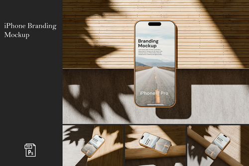 Realistic iPhone Branding Mockup