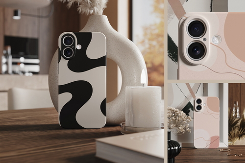 Smartphone in Protective Case Mockup