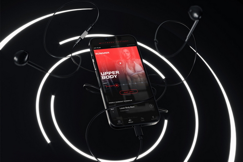 Smartphone With Headphones Mockup