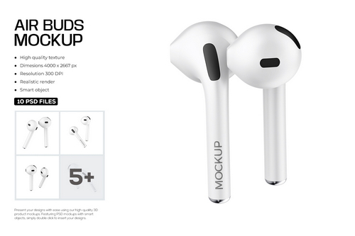 Portable AirPods PSD Mockup