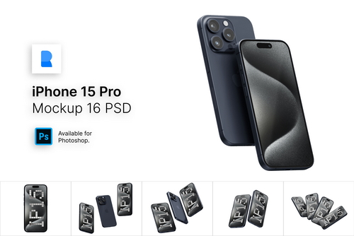 iPhone 15 Pro Mockup 16 PSD