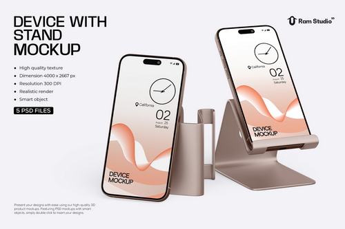 iPhone 15 Pro With Stand Mockup