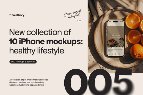 10 iPhone Mockups: Healthy Lifestyle